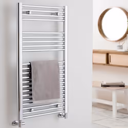 Bray Straight Towel Warmer / Heated Towel Rail Radiator, Chrome - Central Heating 500 1400