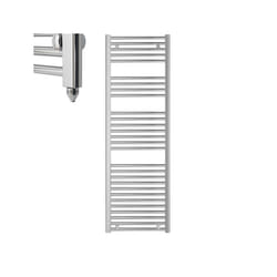 Bray Straight or Flat Heated Towel Rail / Warmer / Radiator, Chrome - Electric 1400 500