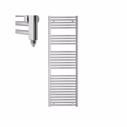 Bray Straight or Flat Heated Towel Rail / Warmer / Radiator, Chrome - Electric 1400 500