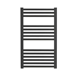 Bray Black Straight Towel Warmer / Heated Towel Rail Radiator - Central Heating - 40 cm, 80 cm