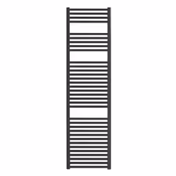 Bray Black Straight Towel Warmer / Heated Towel Rail Radiator - Central Heating - 50 cm, 150 cm