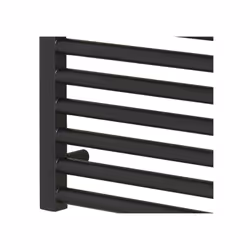 Bray Black Straight Towel Warmer / Heated Towel Rail Radiator - Central Heating - 50 cm, 150 cm