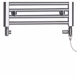 Bray Straight or Flat Heated Towel Rail / Warmer, White - Dual Fuel, Electric 1000 500