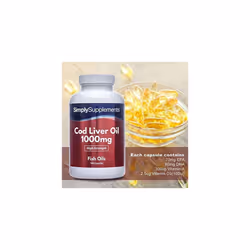Cod Liver Oil 1000mg | Rich in Omega 3 Fatty Acids | 360 Capsules = Up to Year Supply | Manufactured in The UK