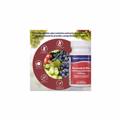 Resveratrol Capsules with Grapeseed Extract 5000mg | Vegan & Vegetarian Friendly | 60 Capsules = 1 Month Supply | Manufactured in The UK