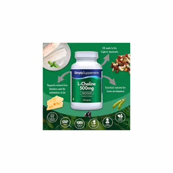 Choline Bitartrate Capsules Super Strength 500mg Formula Supplement 120 Capsules 2 Month Supply Vegan Vegetarian Safe