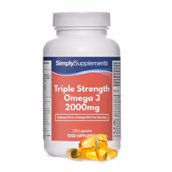 Omega 3 Fish Oil 2000mg | 120 Capsules | 660mg EPA & 440mg DHA Per Serving