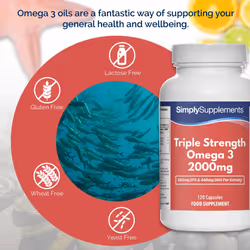 Omega 3 Fish Oil 2000mg | 120 Capsules | 660mg EPA & 440mg DHA Per Serving