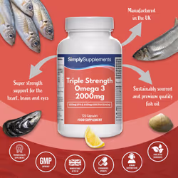 Omega 3 Fish Oil 2000mg | 120 Capsules | 660mg EPA & 440mg DHA Per Serving