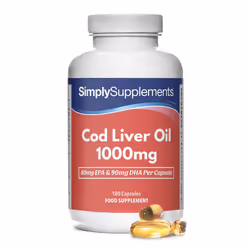 Cod Liver Oil 1000mg | Rich in Omega 3 Fatty Acids | 180 Capsules