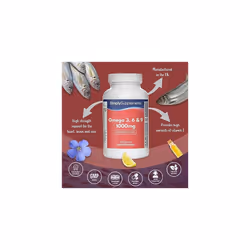 Omega 3 6 9 1000mg Fish Oil Capsules | Supplement Providing Fish Oil, Flaxseed Oil & Sunflower Oil | Contains ALA, EPA & DHA | 120 Capsules