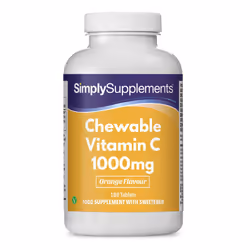 Chewable Vitamin C 1000mg | Supports Heathy Skin and Immune System | 180 Tablets | Manufactured in The UK