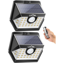2x Outdoor LED Solar Light. Motion Sensor. Security Wall Lamp.