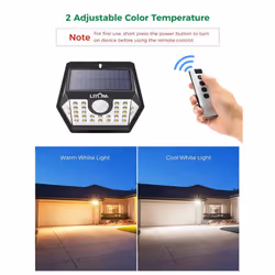 2x Outdoor LED Solar Light. Motion Sensor. Security Wall Lamp.