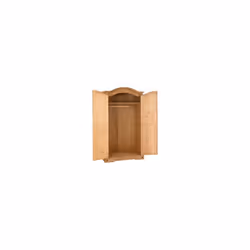 Corona 2 Door Wardrobe Hanging Rail and Shelf in Distressed Waxed Pine