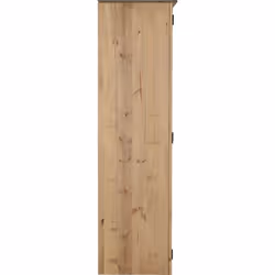 Panama 3 Door Wardrobe Waxed Pine Finish Hanging Rail Shelves Metal Handles