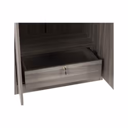 Lisbon 2 Door Wardrobe Black Wood Grain Effect Storage and Hanging Rail