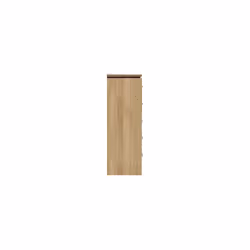 Charles 5 Drawer Narrow Chest Oak Effect Veneer with Walnut Trim