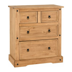 Seconique Corona 2+2 Drawer Chest - Distressed Waxed Pine