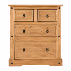 Seconique Corona 2+2 Drawer Chest - Distressed Waxed Pine