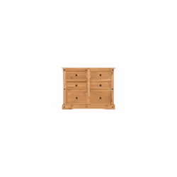Corona Distressed Waxed Pine With Plywood Drawer Base - 6 Drawer Chest