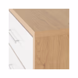 Seville 3 Drawer Chest White High Gloss/Light Oak Effect Veneer