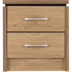 Charles 2 Drawer Bedside Oak Effect Veneer with Walnut Trim