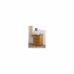 Corona 3 Drawer Bedside Chest Storage Furniture Distressed Waxed Pine - Additional view 9