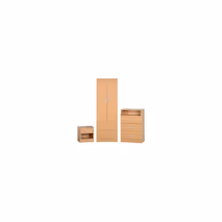 Polar Bedroom Furniture Set Beech MDF Drawer Base With Metal Hinges