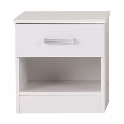 Seconique Polar 3 Piece White Bedroom Set - Wardrobe, 3 Drawer Chest, Bedside Cabinet