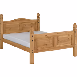 Corona 4FT 6inch Double High Foot End Bed Fram - Distressed Waxed Pine
