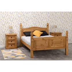 Corona 4FT 6inch Double High Foot End Bed Fram - Distressed Waxed Pine - Additional view 8