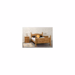 Corona 4FT 6inch Double High Foot End Bed Fram - Distressed Waxed Pine - Additional view 9