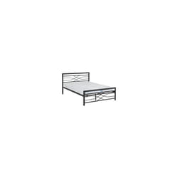 Kelly Metal Bed Frame Black With Laminated Sprung Slats - 4FT 6inch Double150cm