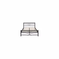 Kelly Metal Bed Frame Black With Laminated Sprung Slats - 4FT 6inch Double150cm