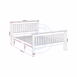 Matteo 4'6" Bed High Foot End - White