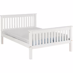 Matteo 4'6" Bed High Foot End - White