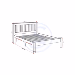 Seconique Monaco 4ft6 Double Low Foot End Bed - Antique Pine