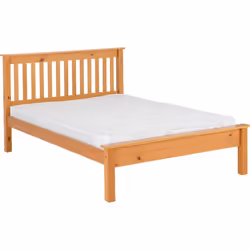 Seconique Monaco 4ft6 Double Low Foot End Bed - Antique Pine