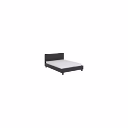 Prado 4'6" Bed Black Faux Leather (Mattress not included)
