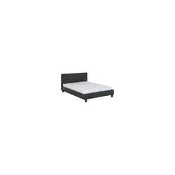 Prado 4'6" Bed Black Faux Leather (Mattress  not included)