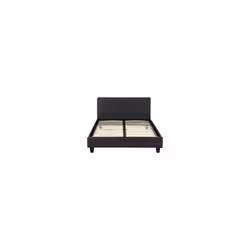 Prado 4'6" Bed Black Faux Leather (Mattress  not included)