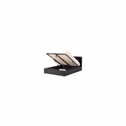 Waverley Storage Metal Bed Frame Black Faux Leather - 4FT 6inch Double 135cm