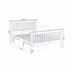 Matteo 5' Bed High Foot End - White