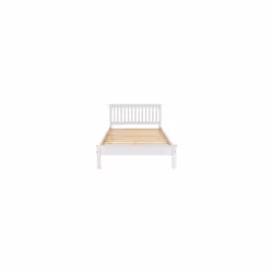 Monaco King 5ft-150cm MDF Bed Frame Low Foot End White With Pine Slats
