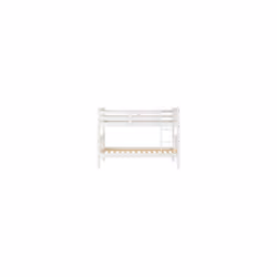 Neptune Single 3ft Bunk MDF Bed Frame White With Pine Slats