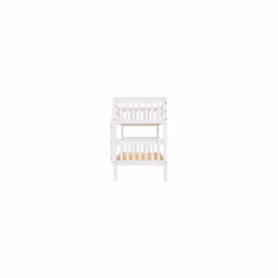 Neptune Single 3ft Bunk MDF Bed Frame White With Pine Slats