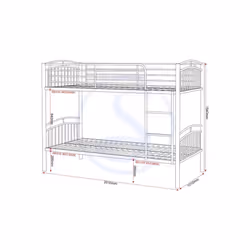Seconique Ventura 3ft Metal Bunk Bed - Black