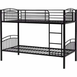 Seconique Ventura 3ft Metal Bunk Bed - Black