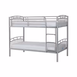 Seconique Ventura 3ft Metal Bunk Bed - Silver